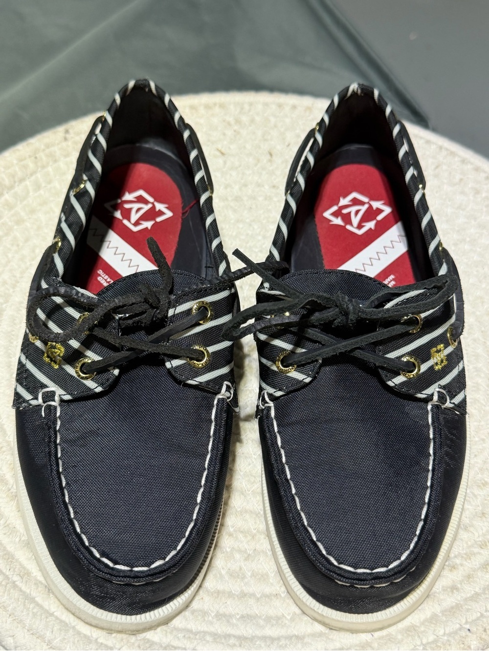 Sperry Top-Sider Authentic Original Boat Shoe Navy White Leather Womens Size 6